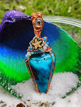 Load image into Gallery viewer, Ocean Goddess Chrysocolla Shattuckite Amulet