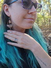 Load image into Gallery viewer, (Pre-order) Copper Luna Moth Moonstone Earrings
