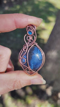 Load and play video in Gallery viewer, Leland Blue Agate Moon Amulet
