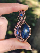 Load image into Gallery viewer, Leland Blue Agate Moon Amulet
