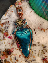 Load image into Gallery viewer, Ocean Goddess Chrysocolla Shattuckite Amulet
