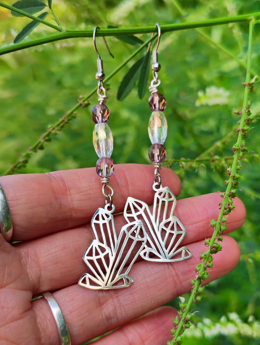 Sparkly Crystal Stainless Steel Earrings