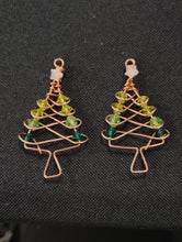 Load image into Gallery viewer, Copper Christmas Tree Earrings
