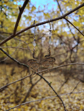 Load image into Gallery viewer, Smoky Quartz x Green Aventurine Snake Earrings
