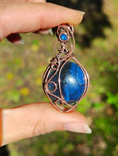 Load image into Gallery viewer, Leland Blue Agate Moon Amulet
