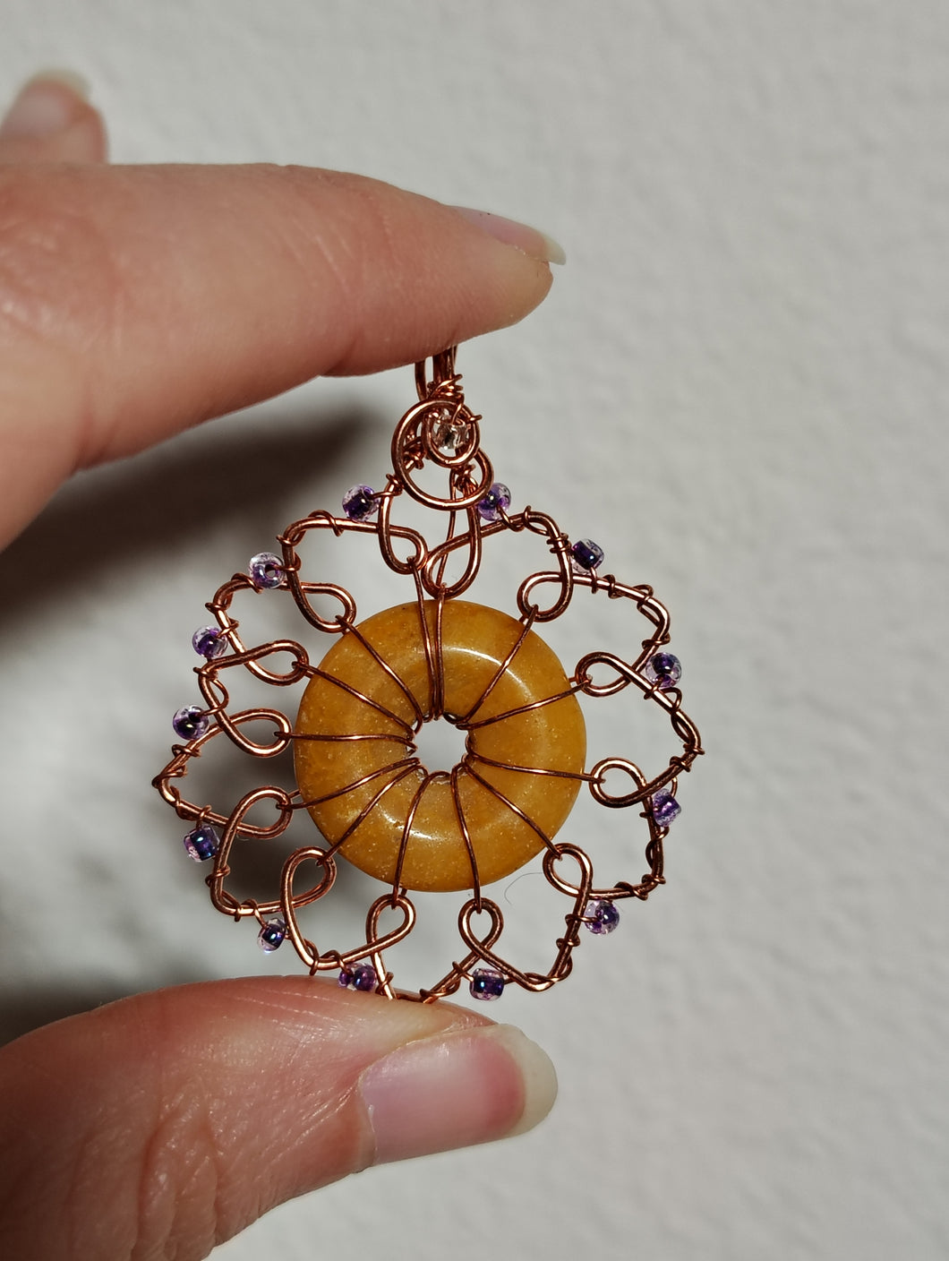 Yellow Jasper Flower Pendant